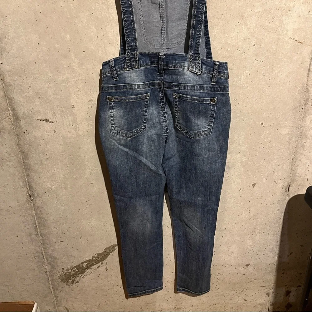 Wallflower Overalls Junior Womens Sz S Blue Denim Pockets Stretchy Suspender